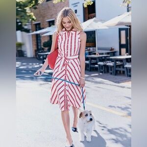 Boden Clemmie Shirt Dress • collared white with red polka dot • 16/18 • NWT